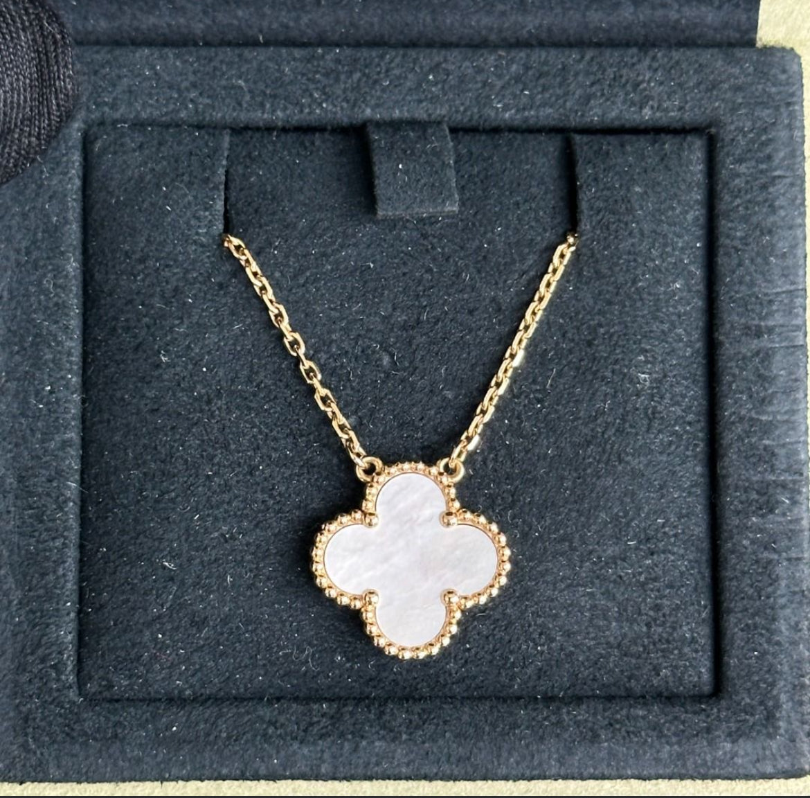 *Receipt, Cert* Van Cleef & Arpels VCA Vintage Alhambra Mother Of Pearl 18K Gold Pendant Necklace - Luxury Evermore