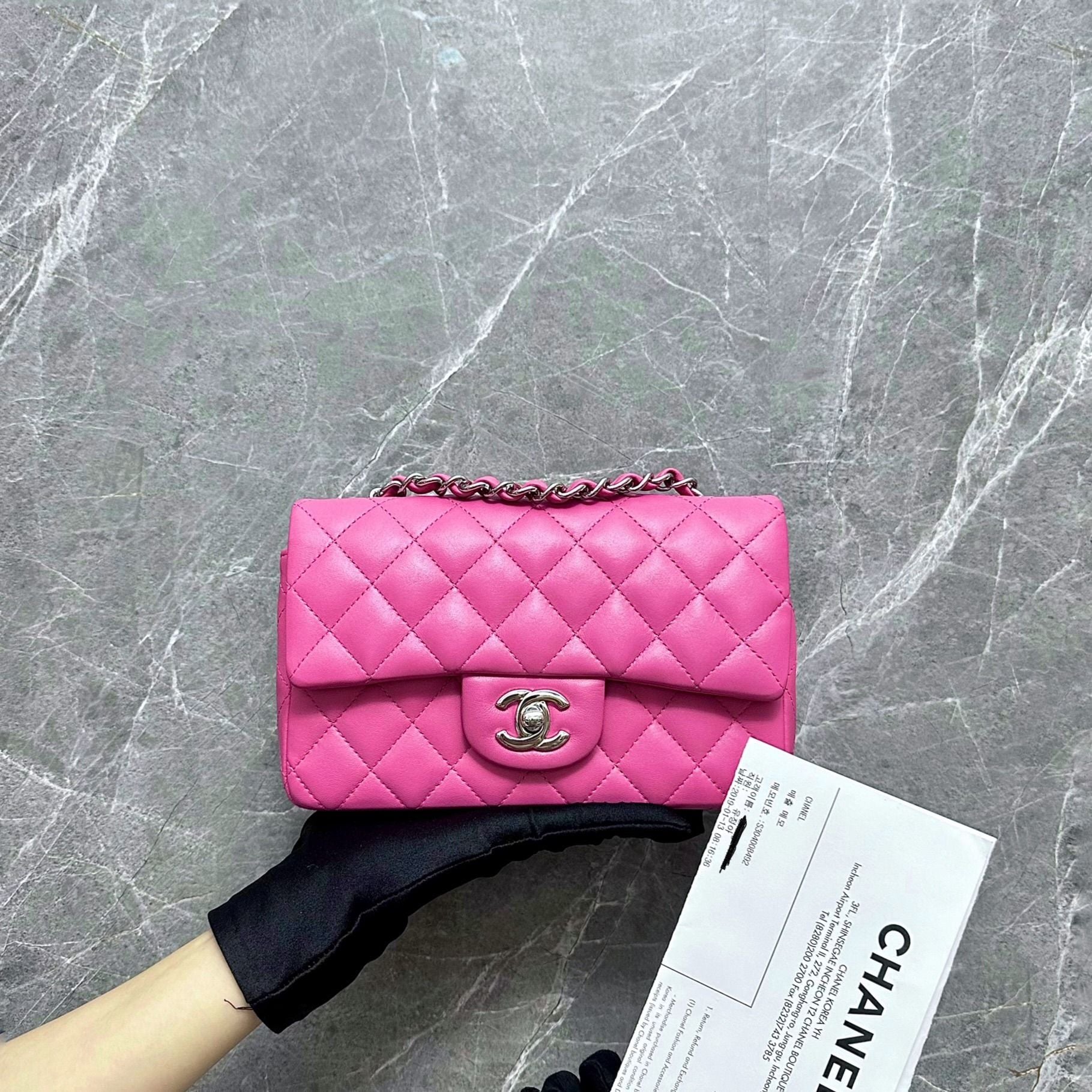 *Receipt* Chanel Classic Flap Mini Lambskin Pink SHW No 27 - Luxury Evermore