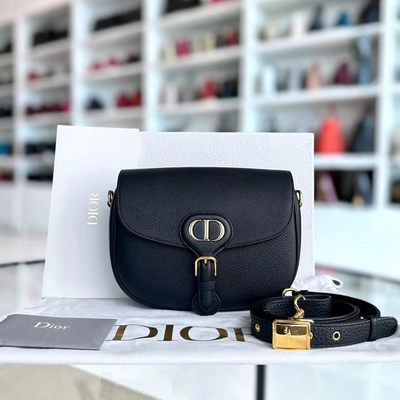 *Receipt* Dior Caviar Bobby Medium Grained Calfskin Black Golden Hardware - Luxury Evermore