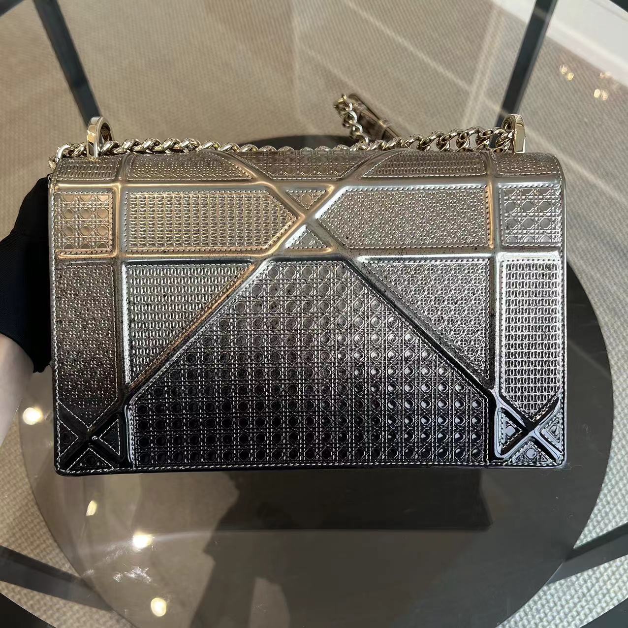 *Receipt* Dior Diorama Medium Micro-cannage Silver Two-tone Light Golden Hardware - Luxury Evermore