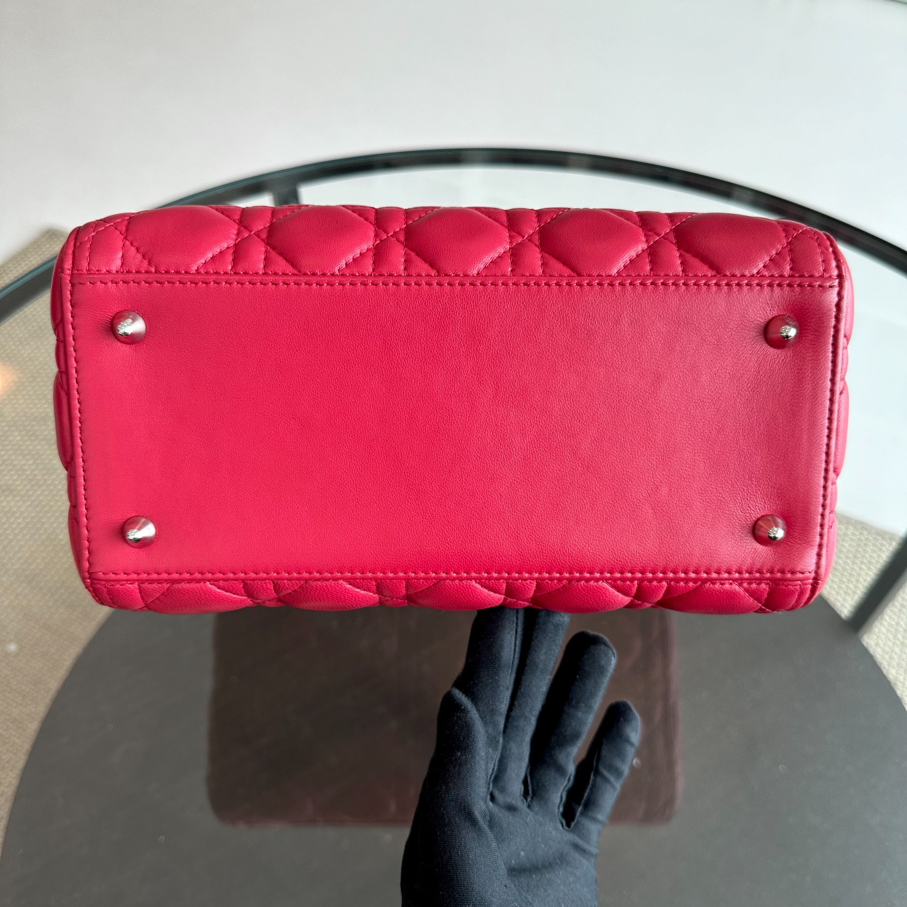 *Receipt* Dior Lady Medium Cannage Lambskin Red SHW - Luxury Evermore