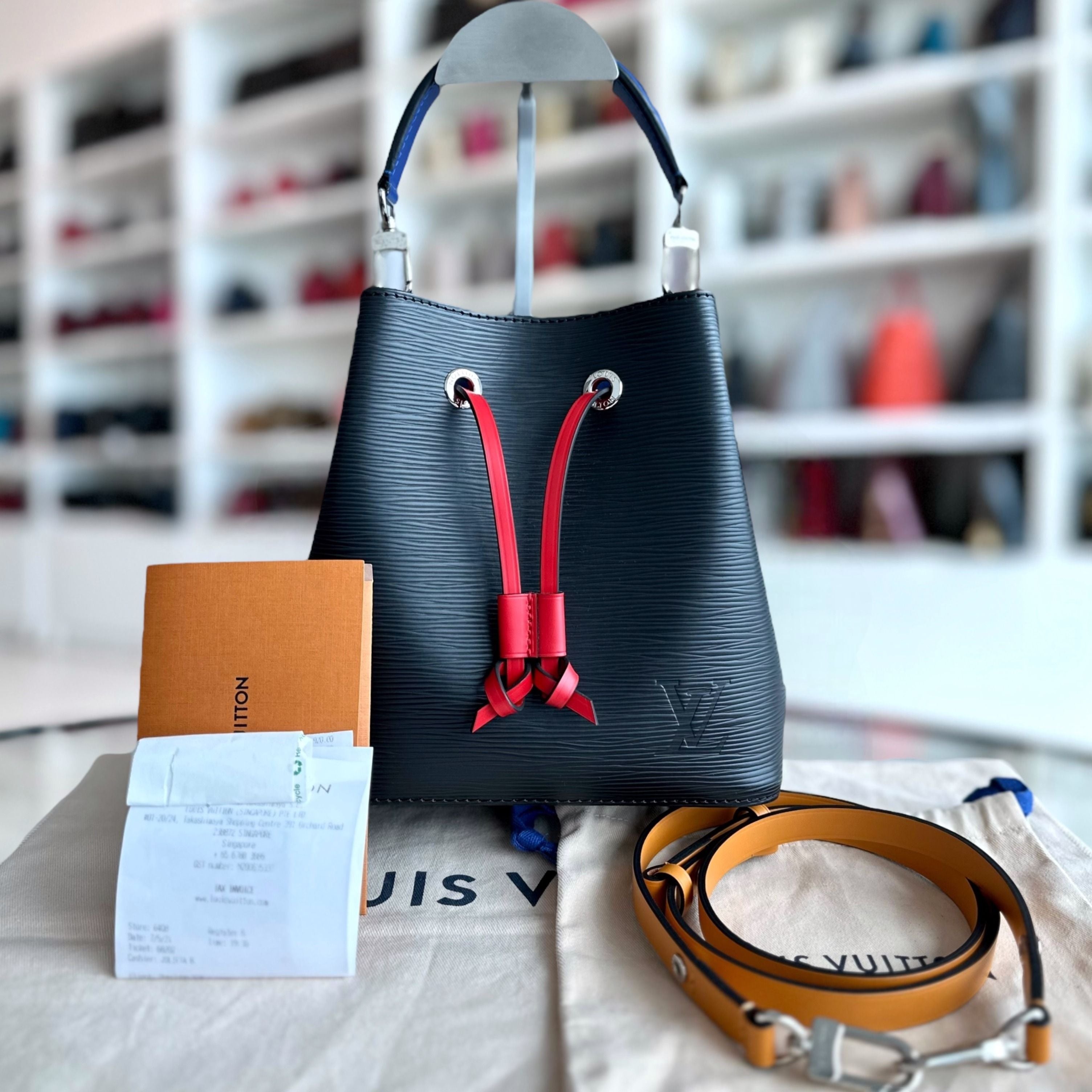 *Receipt* Louis Vuitton LV Neoneo BB EPI Leather Bucket Bag SHW - Luxury Evermore