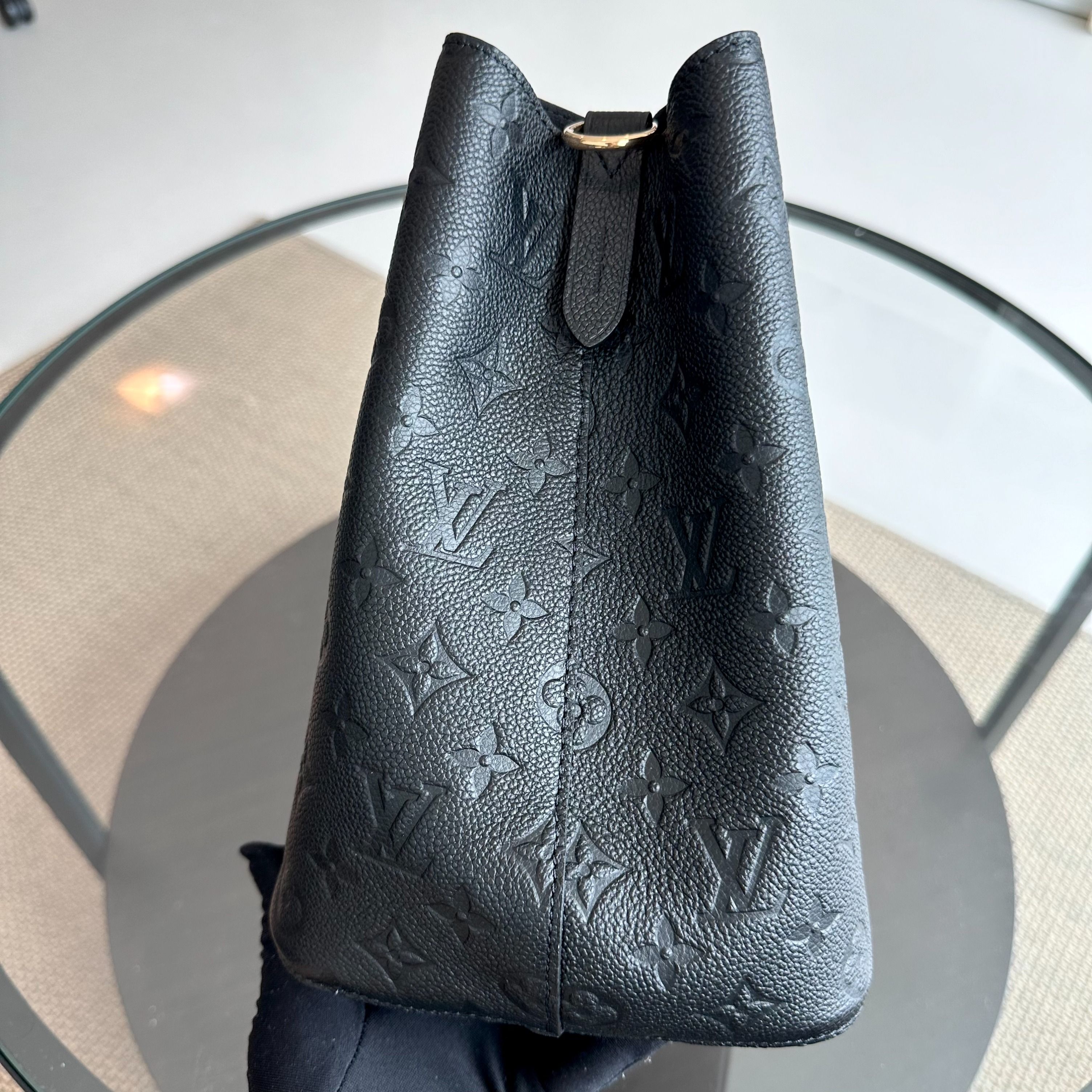 *Receipt* Louis Vuitton LV NeoNoe MM Monogram Empreinte Leather Black Bucket Shoulder Bag - Luxury Evermore