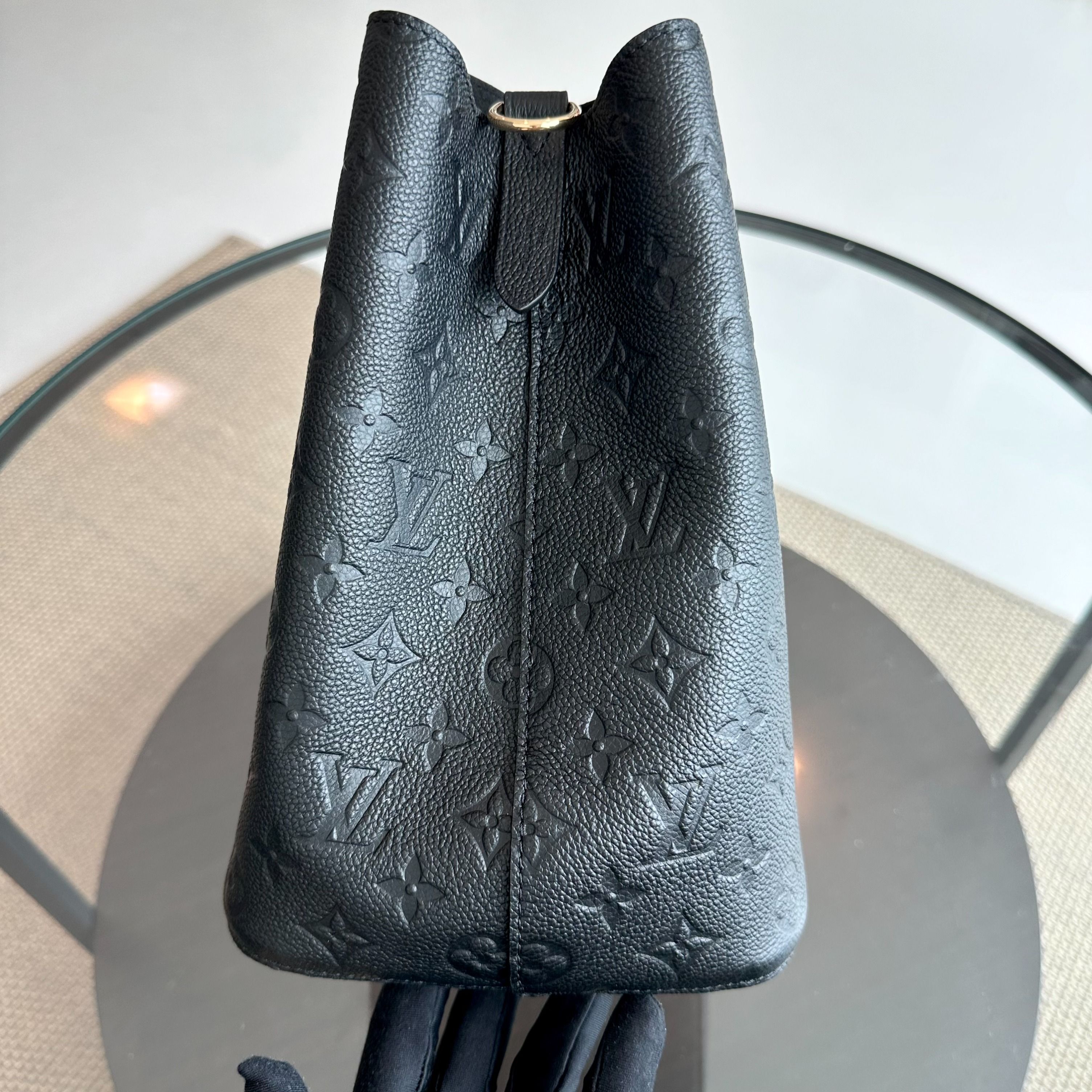 *Receipt* Louis Vuitton LV NeoNoe MM Monogram Empreinte Leather Black Bucket Shoulder Bag - Luxury Evermore