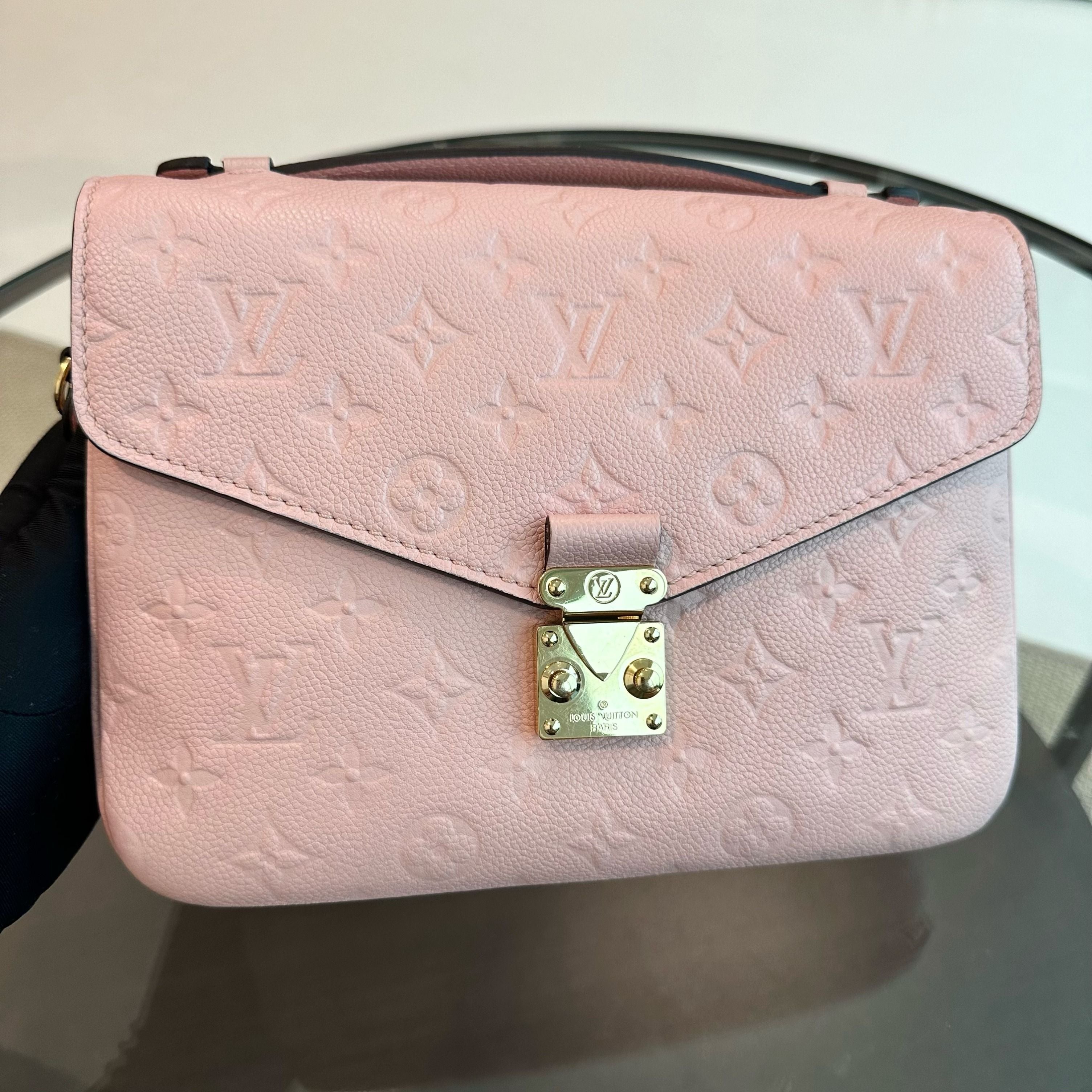 *Receipt* Louis Vuitton LV Pochette Metis Monogram Blush Empreinte Pink GHW - Luxury Evermore