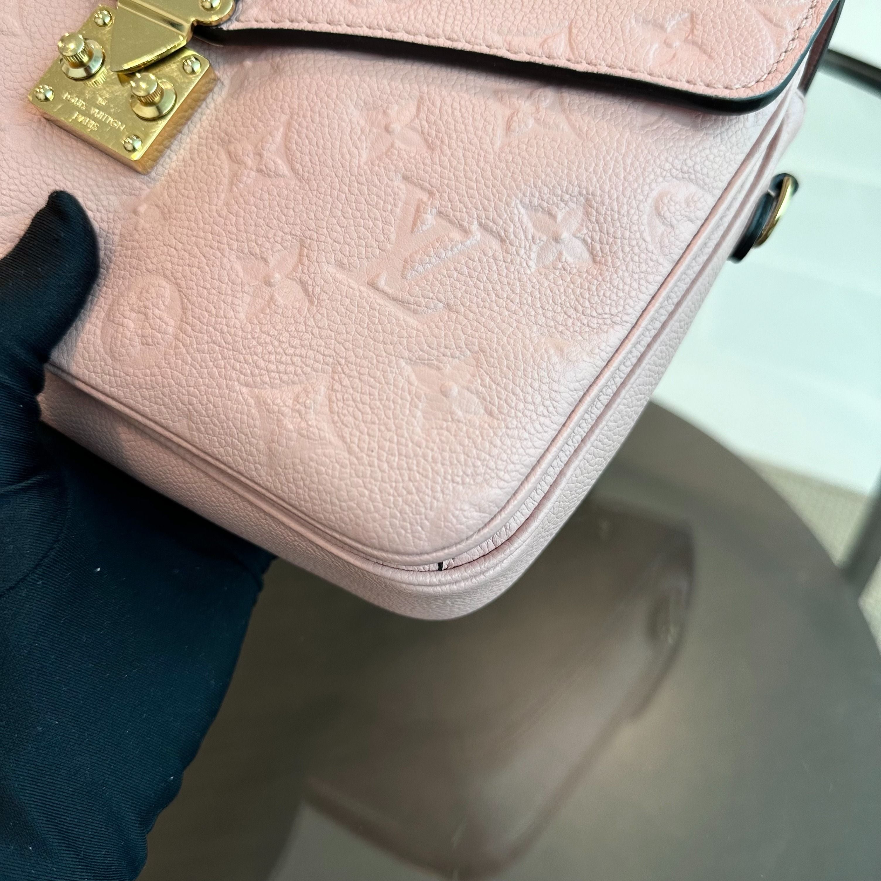 *Receipt* Louis Vuitton LV Pochette Metis Monogram Blush Empreinte Pink GHW - Luxury Evermore