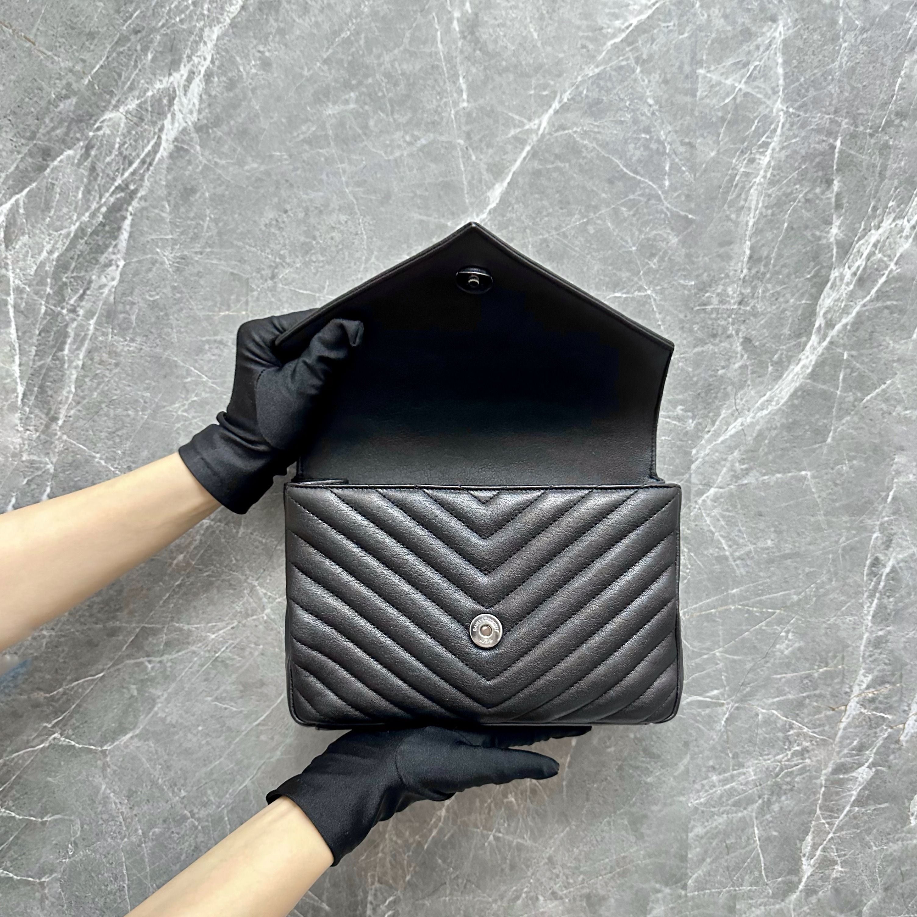 *Receipt* YSL College Medium Chain Bag Black Yves Saint Laurent - Luxury Evermore