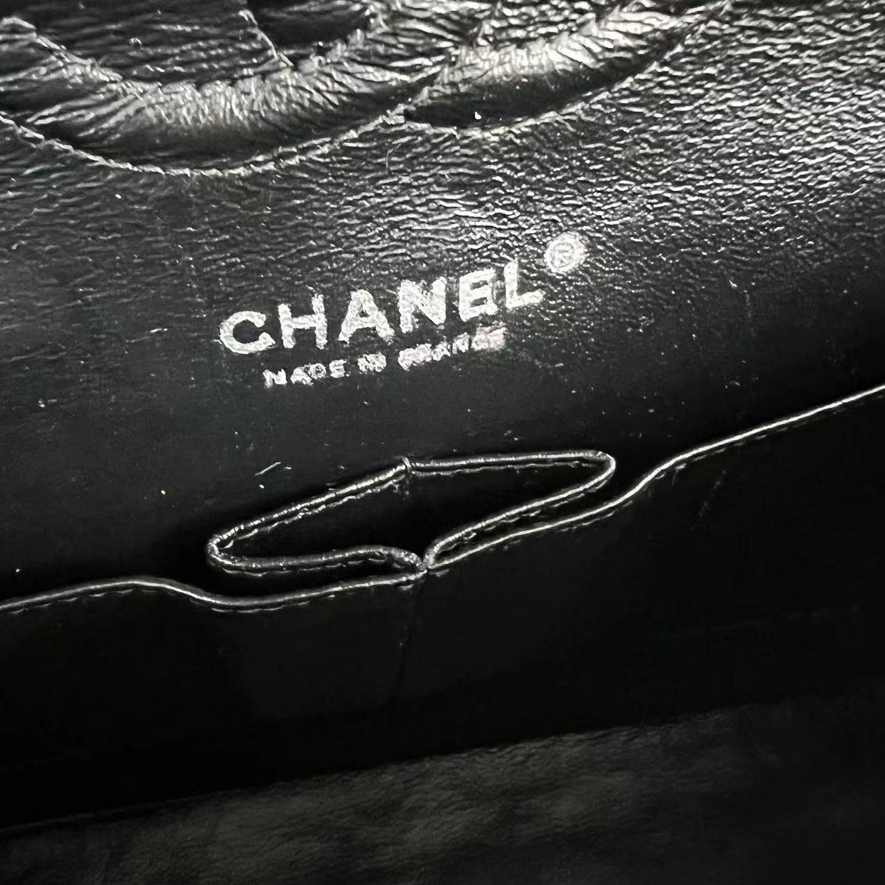 *Recolor* Chanel Medium Classic Flap Quilted Patent Leather Black Silver Hardware Series 17 - Luxury Evermore