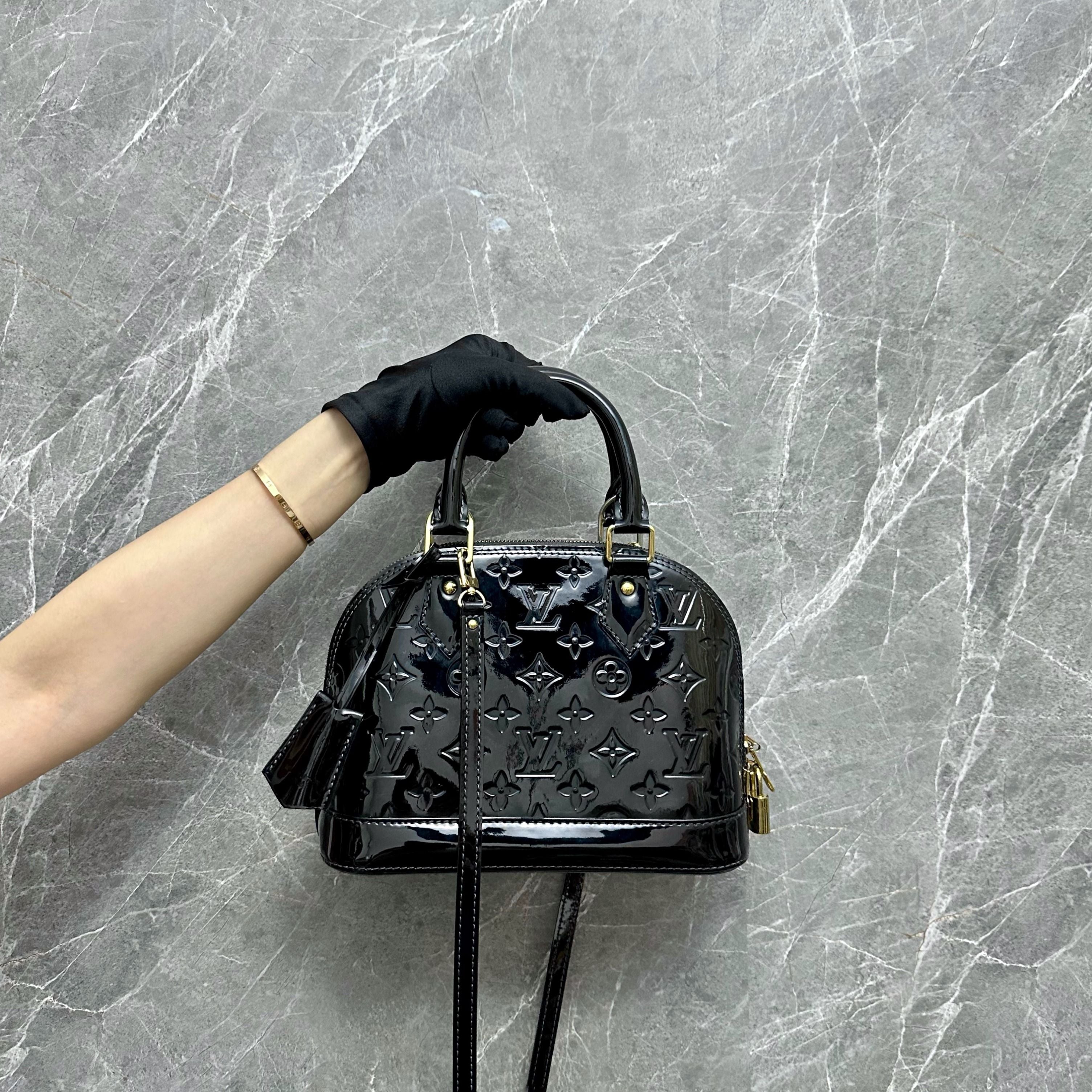 *Recolor* LV Alma BB Vernis Patent Leather Black GHW Louis Vuitton - Luxury Evermore