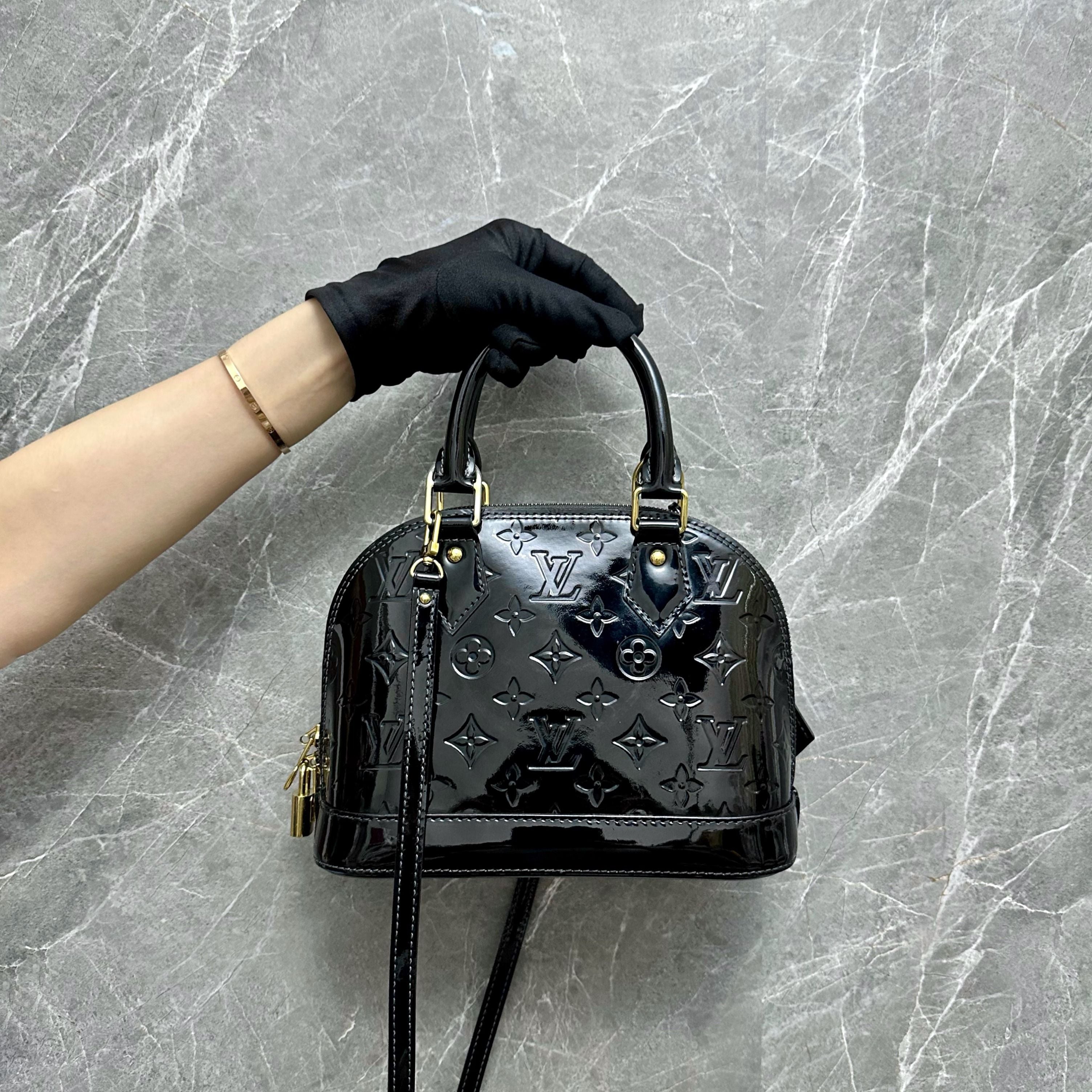 *Recolor* LV Alma BB Vernis Patent Leather Black GHW Louis Vuitton - Luxury Evermore