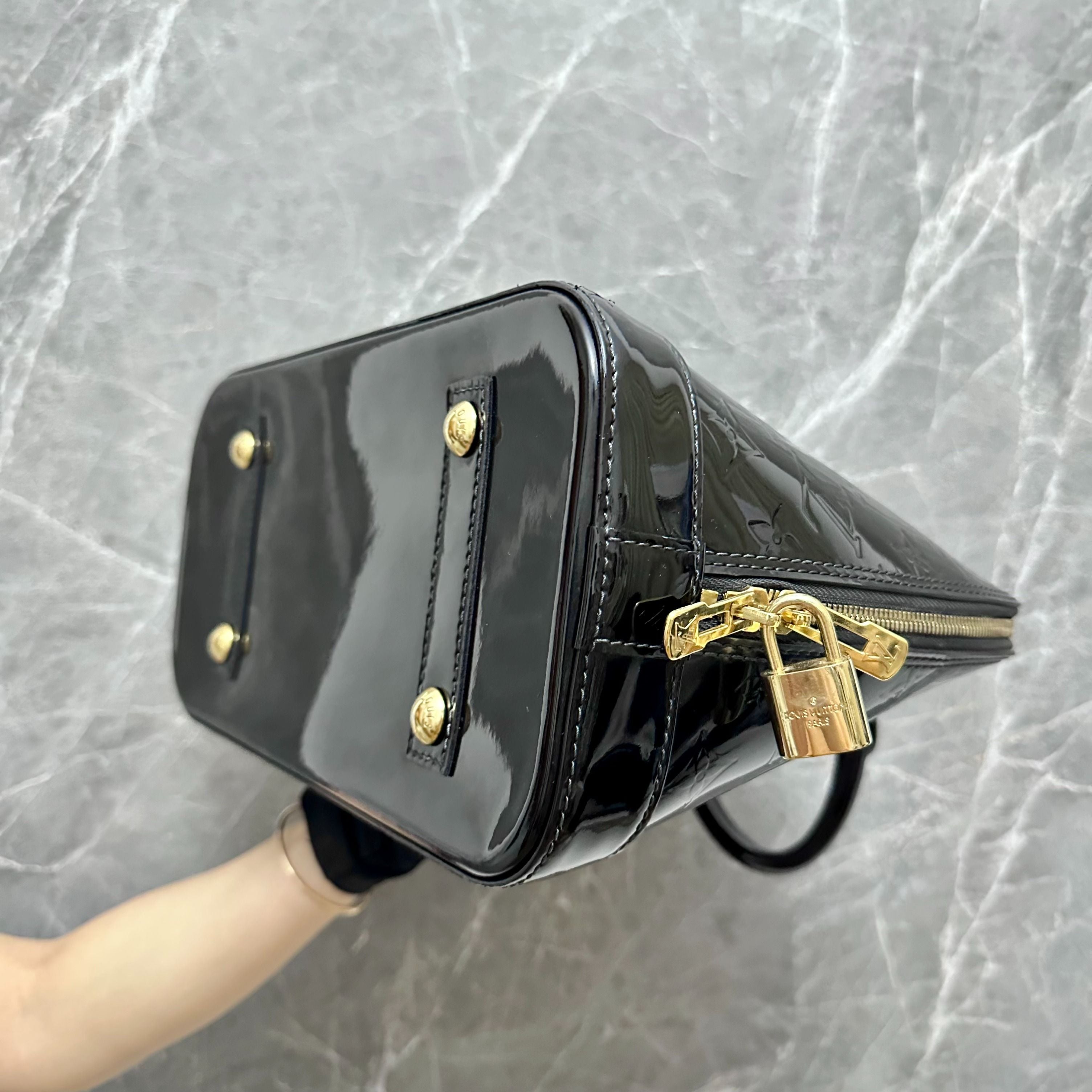 *Recolor* LV Alma Vernis Black Patent Leather GHW - Luxury Evermore