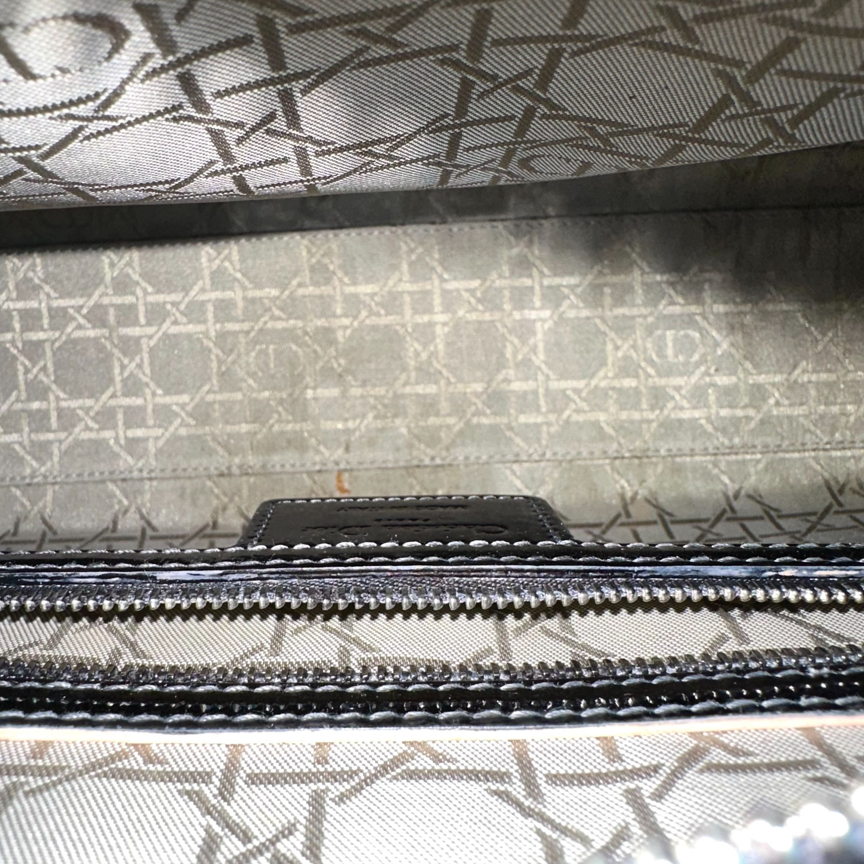 *Recolor, Receipt* Dior Lady Large Patent Leather Cannage Black SHW - Luxury Evermore