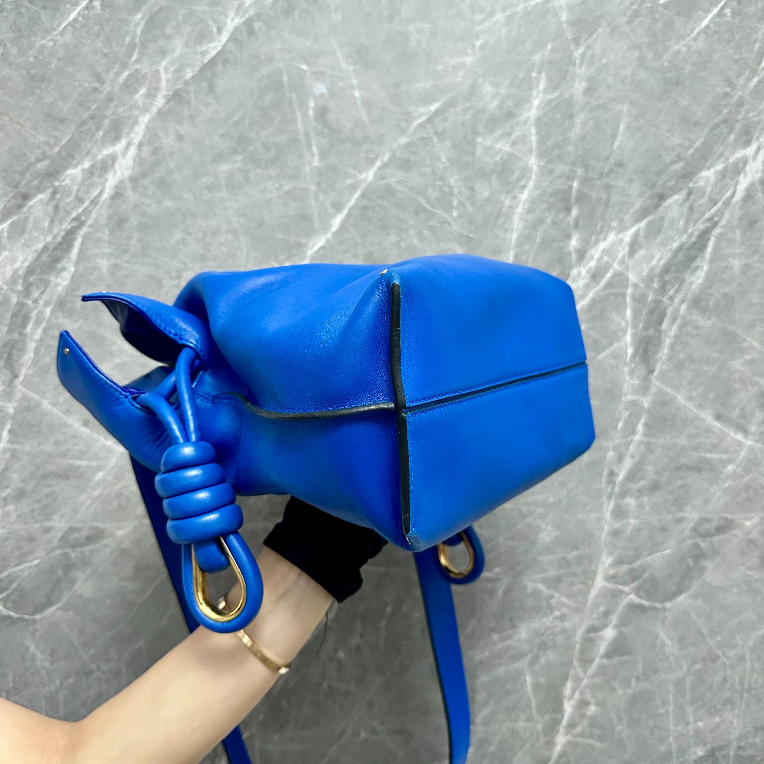 *RTP $3290* Loewe Flamenco Knot Blue Shoulder Bag - Luxury Evermore