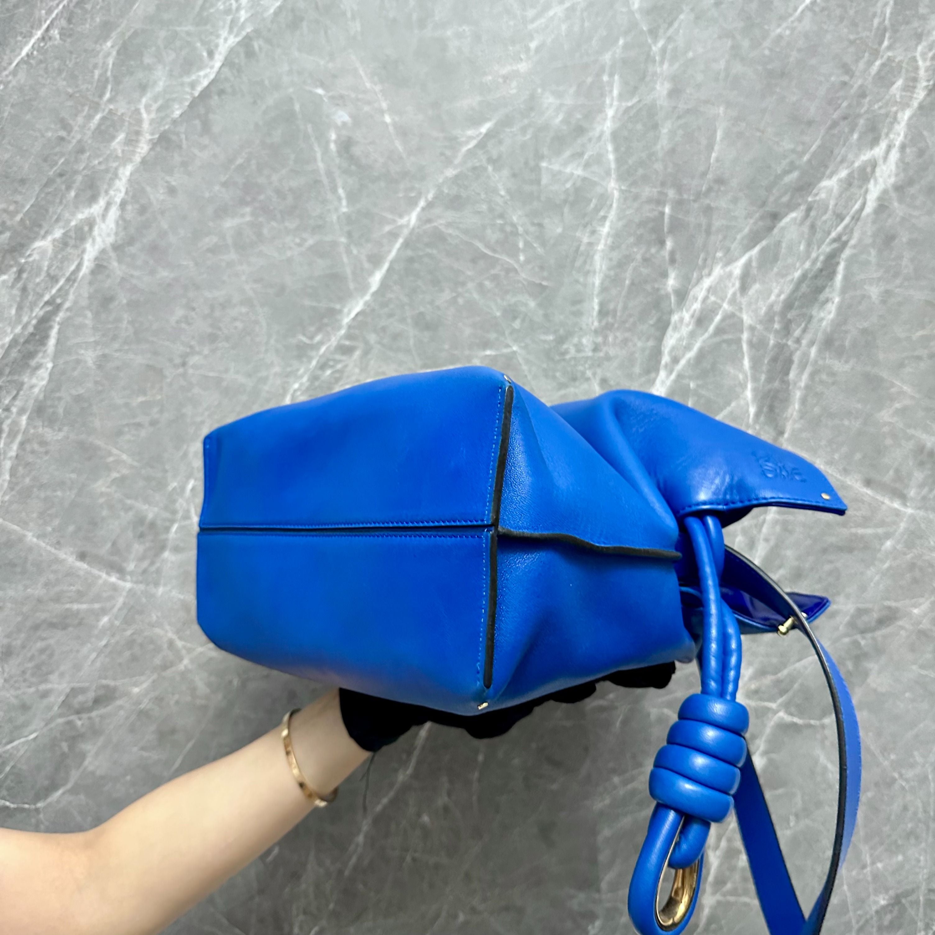 *RTP $3290* Loewe Flamenco Knot Blue Shoulder Bag - Luxury Evermore