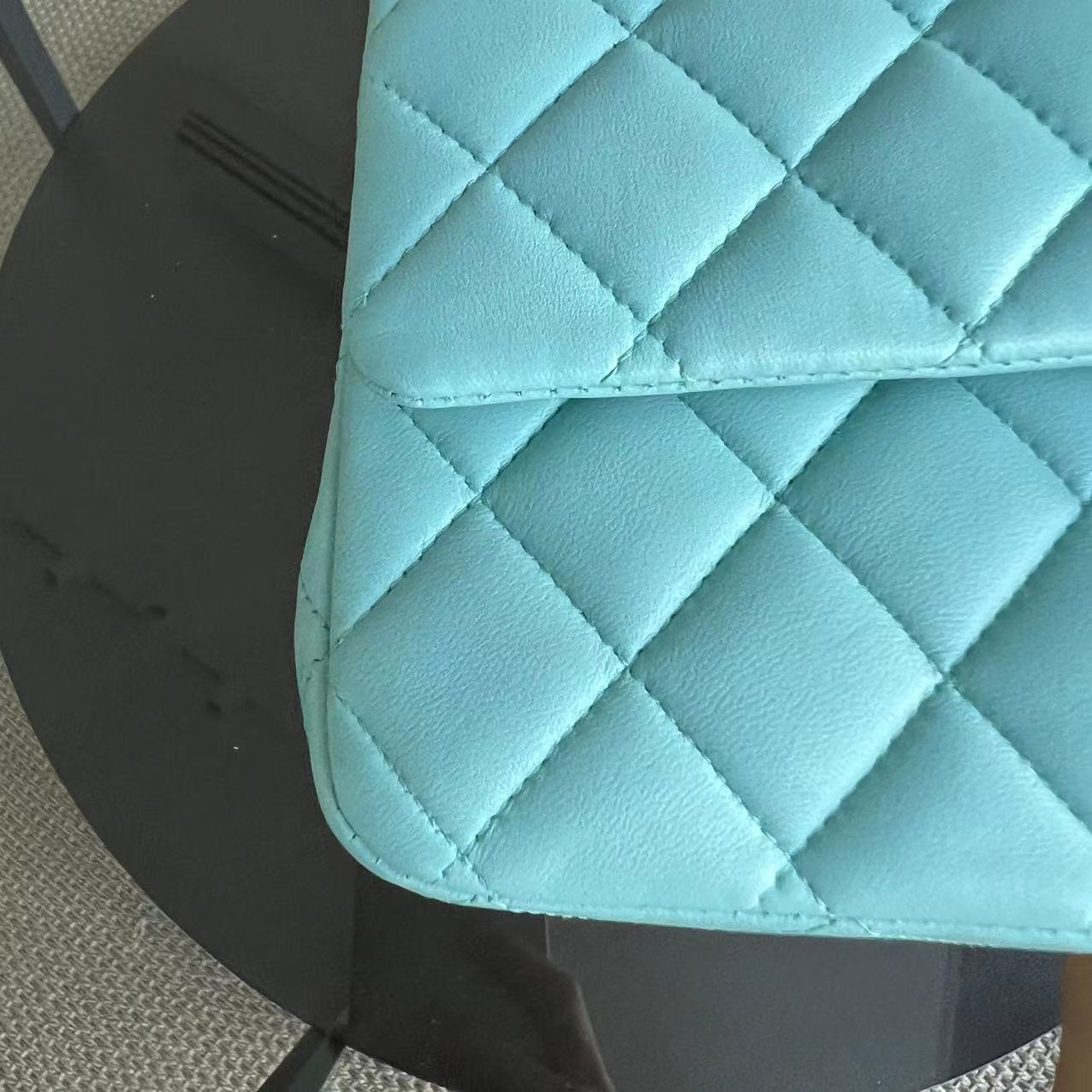 *Series 27* Chanel Classic Flap Double Flap Quilted Lambskin Tiffany Blue Silver Hardware Series 27 - Luxury Evermore