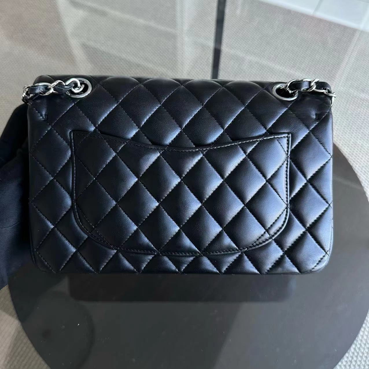 *Series 29* Chanel Small Classic Flap Small Quilted Lambskin Black SHW No 29 - Luxury Evermore