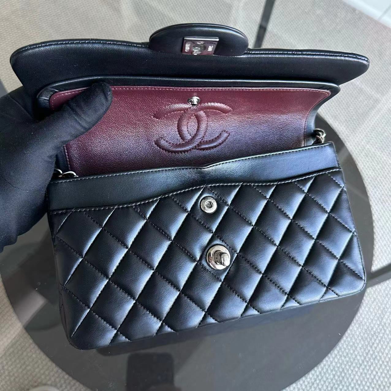 *Series 29* Chanel Small Classic Flap Small Quilted Lambskin Black SHW No 29 - Luxury Evermore