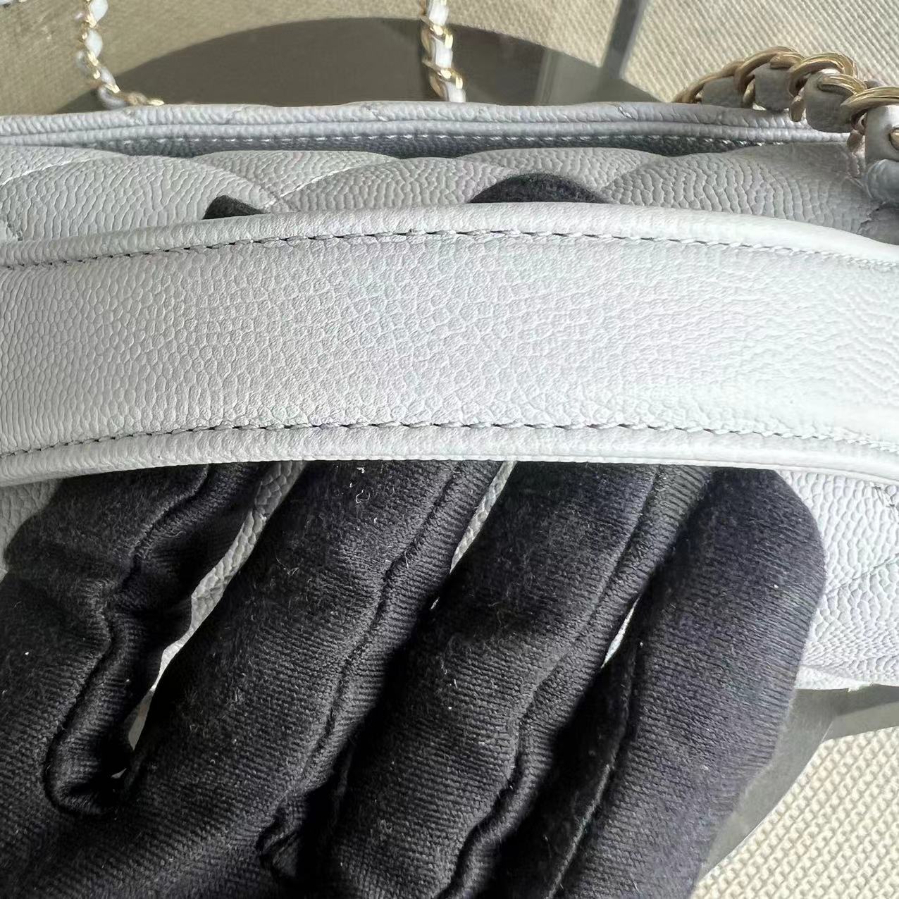 *Unused, 2020* Chanel Caviar Medium Business Affinity 23CM Quilted Calfskin Grey Gray GHW No 29 - Luxury Evermore