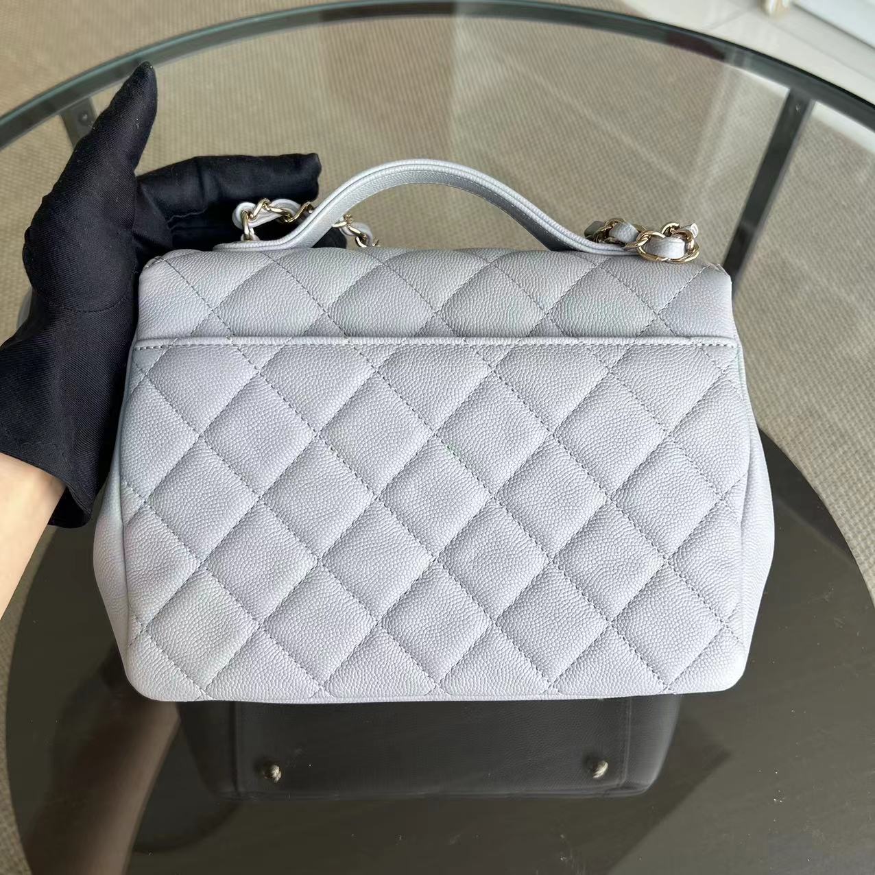 *Unused, 2020* Chanel Caviar Medium Business Affinity 23CM Quilted Calfskin Grey Gray GHW No 29 - Luxury Evermore